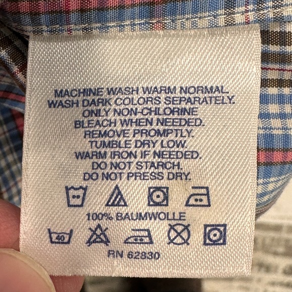 Lands' End Men's Shirt XL Plaid 100% Cotton No-Iron Twill L/S Button Up Casual - Picture 5 of 6